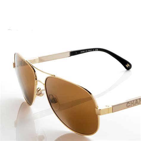 chanel gold aviator sunglasses